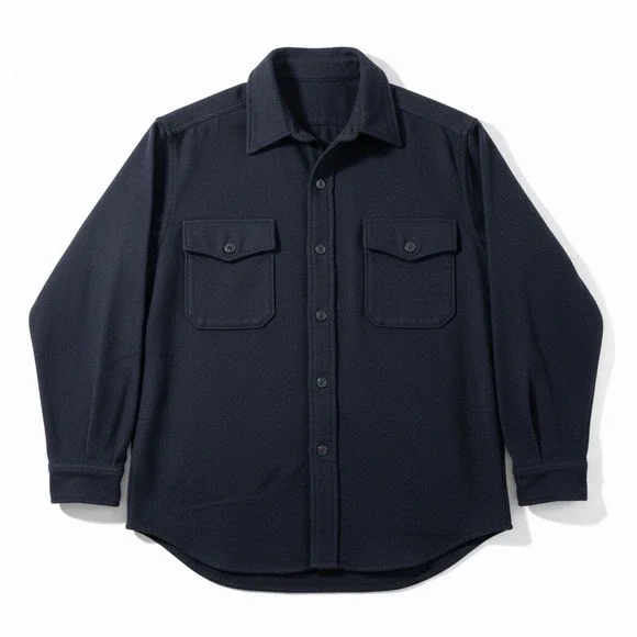 VTG 1974 US Military Wool Flannel Shirt Navy CPO Size 16.5x33 Martin Vietnam Era